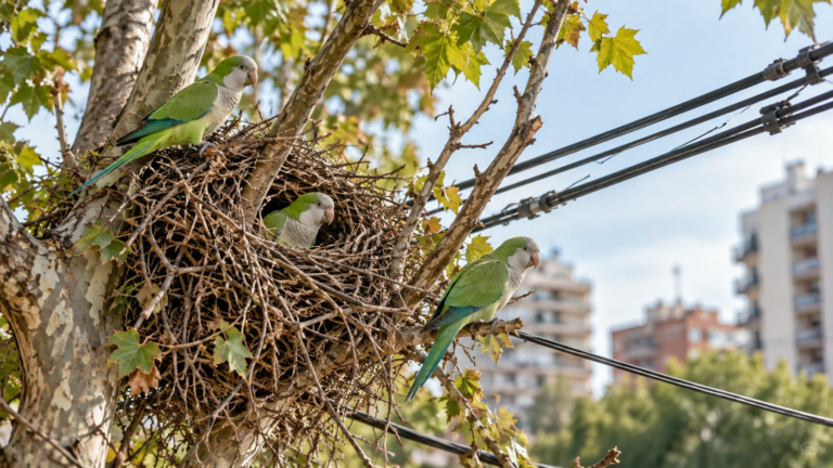 Cotorras-argentinas-en-entornos-urbanos-como-prevenir-danos-en-arboles-y-cableados